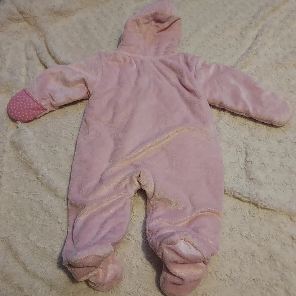 Carter's 6mo Cozy Cute Warm Pink Fuzzy Owl Hooded Footed sleeper Winter